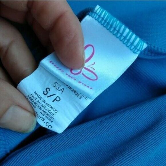 Spread Your Wings Woman Sweater Sz S Long Wide Sleeves Blue Open Pointed Front - Picture 4 of 5